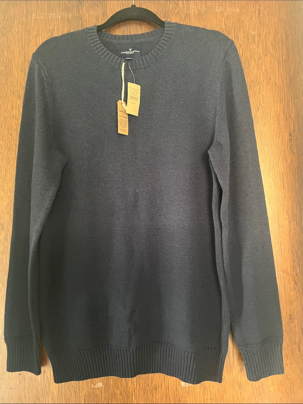 American Eagle Outfitters Men's Crewneck Sweater - Navy Blue